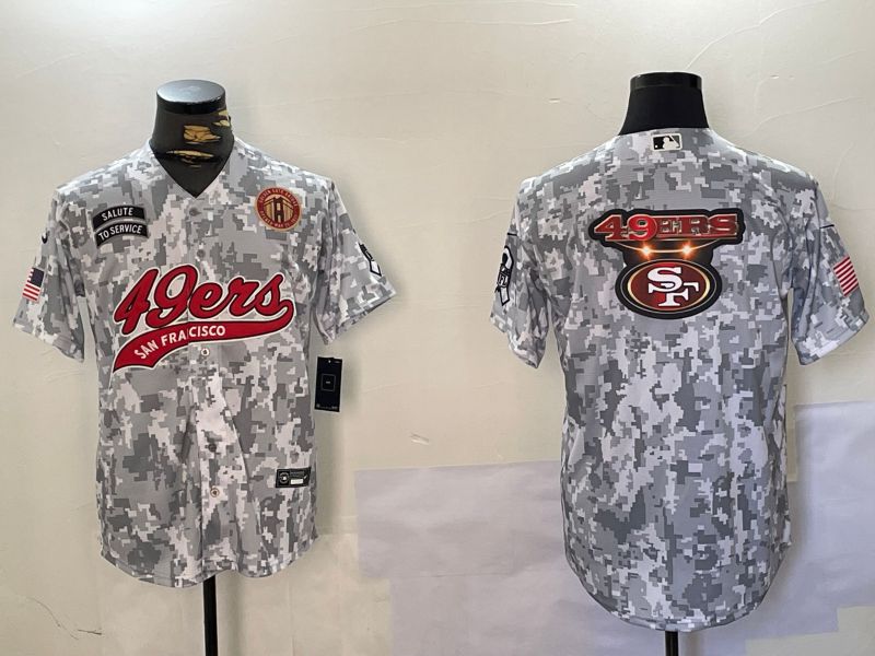 Men San Francisco 49ers Blank Nike Arctic Camo 2024 Salute to Service Limited NFL Jersey style 19